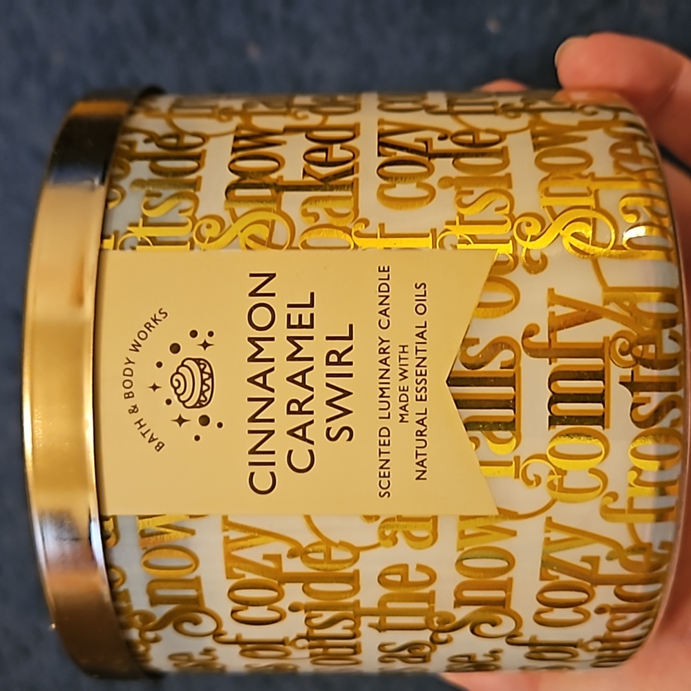 BBW 3 wick CINNAMON CARAMEL SWIRL candle new